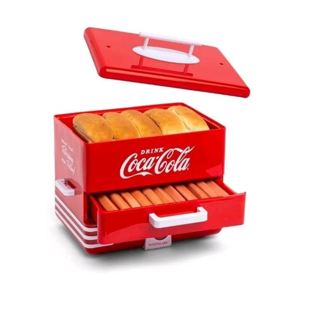 Nostalgia Coca-Cola Hot Dog Steamer Red Retro Small Kitchen Appliance HDS248COKE